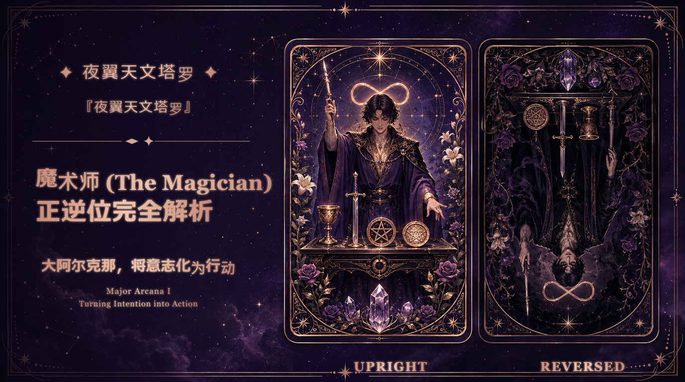 魔术师塔罗牌正逆位、爱情、事业与财运