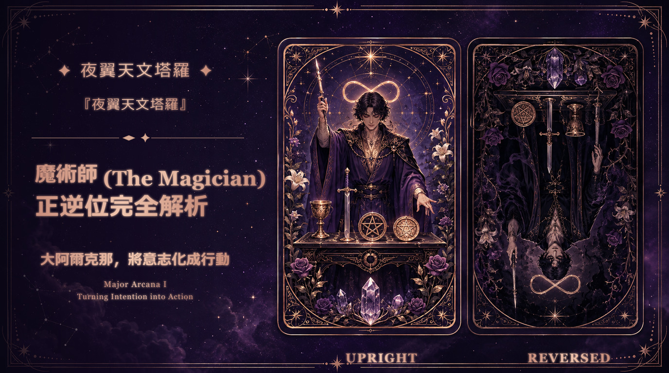 魔術師塔羅牌正逆位、愛情、工作與財運